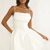 Wilder Oversized Back Bow Mini Dress White