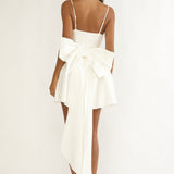 Wilder Oversized Back Bow Mini Dress White