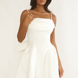 Wilder Oversized Back Bow Mini Dress White