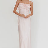 Caryn Frill Trim Maxi Dress Pink