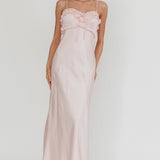 Caryn Frill Trim Maxi Dress Pink