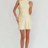 Collecting Memories Backless Rosette String Mini Dress Butter