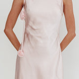 Collecting Memories Backless Rosette String Mini Dress Pink