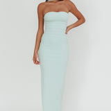 Luna Sol Reverse Halter Maxi Dress Mint