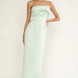 Fleur Sky Strapless Pleat Bust Maxi Dress Mint