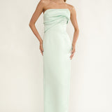 Fleur Sky Strapless Pleat Bust Maxi Dress Mint