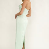 Fleur Sky Strapless Pleat Bust Maxi Dress Mint