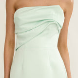 Fleur Sky Strapless Pleat Bust Maxi Dress Mint