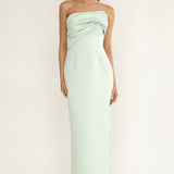 Fleur Sky Strapless Pleat Bust Maxi Dress Mint
