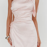 Analeigh One-Shoulder Keyhole Waist Mini Dress Pink