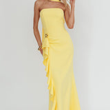 Selora Strapless Ruffle Maxi Dress Butter