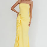 Selora Strapless Ruffle Maxi Dress Butter