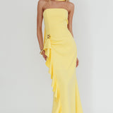 Selora Strapless Ruffle Maxi Dress Butter