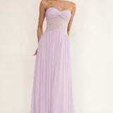 Annita Sheer Waist Maxi Dress Lilac