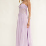 Annita Sheer Waist Maxi Dress Lilac