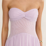 Annita Sheer Waist Maxi Dress Lilac