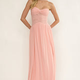 Annita Sheer Waist Maxi Dress Blush
