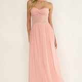 Annita Sheer Waist Maxi Dress Blush