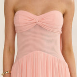 Annita Sheer Waist Maxi Dress Blush