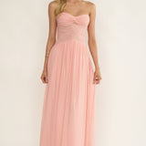Annita Sheer Waist Maxi Dress Blush