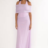 Carielle Off-Shoulder Halter Maxi Dress Lilac
