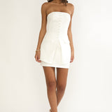Ilara Strapless Longline Top White