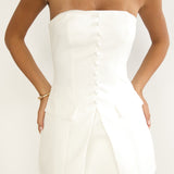 Ilara Strapless Longline Top White