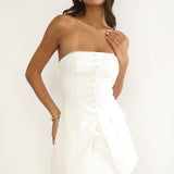 Ilara Strapless Longline Top White