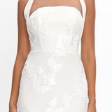 Serenya Halterneck Embellished Maxi Dress White
