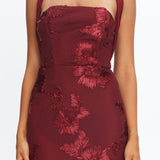Serenya Halterneck Embellished Maxi Dress Wine