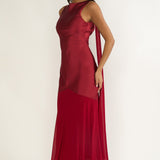 Veyla Shoulder Sash Maxi Dress Wine