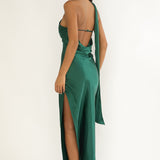 Rionna Open Cowl Back Maxi Dress Forest Green