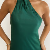 Rionna Open Cowl Back Maxi Dress Forest Green