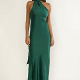 Rionna Open Cowl Back Maxi Dress Forest Green