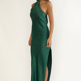 Rionna Open Cowl Back Maxi Dress Forest Green