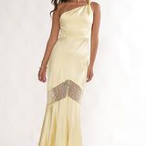 Avielle Lace Trim One-Shoulder Maxi Dress Butter