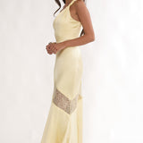 Avielle Lace Trim One-Shoulder Maxi Dress Butter