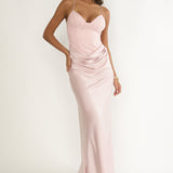 Faelis Draped Waist Maxi Dress Pink