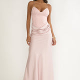 Faelis Draped Waist Maxi Dress Pink