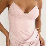 Faelis Draped Waist Maxi Dress Pink