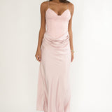 Faelis Draped Waist Maxi Dress Pink