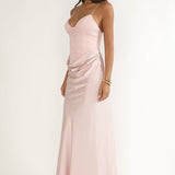 Faelis Draped Waist Maxi Dress Pink