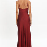 Faelis Draped Waist Maxi Dress Wine