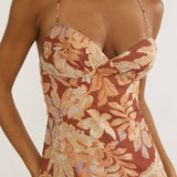 Charlisa Strappy Back Ruffle Maxi Dress Floral Yellow