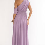 Amretha Asymmetric Neckline Maxi Dress Amethyst