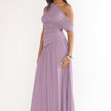 Amretha Asymmetric Neckline Maxi Dress Amethyst