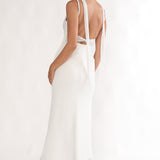 Chantrelle Twist Back Split Maxi Dress Silver