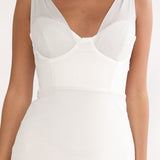 Chantrelle Twist Back Split Maxi Dress Silver
