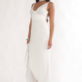 Chantrelle Twist Back Split Maxi Dress Silver