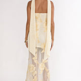 Vivia Strapless Embellished Maxi Dress Yellow